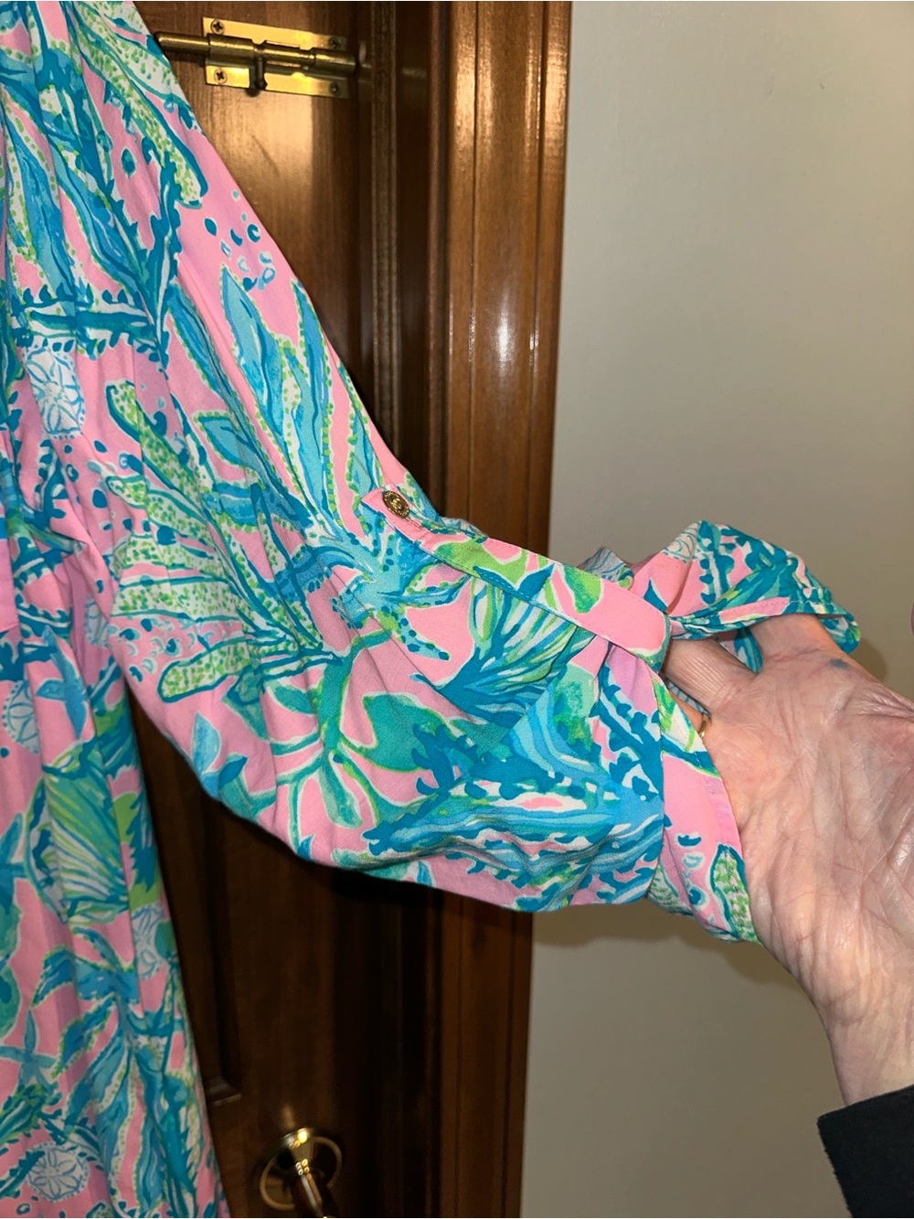Lilly Pulitzer Pink, Teal & Lime Tropical Print Tunic - Picture 2 of 6